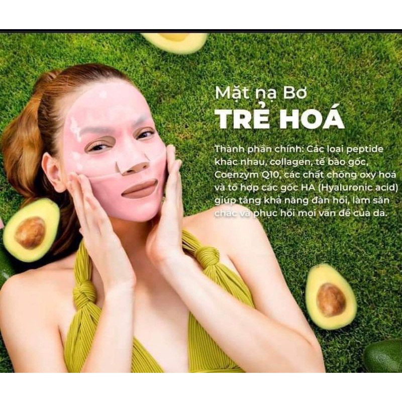 Mặt nạ Bơ MOI Hồ Ngọc Hà 3 trong 1 với 3 công dụng cấp ẩm, trẻ hoá, sáng da