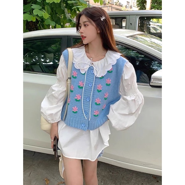 Áo sơ mi kết hợp cùng ghi lê