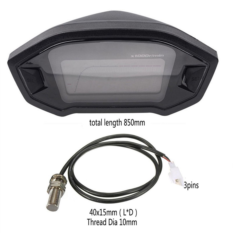 Đồng Hồ Đo Tốc Độ Hiển Thị Lcd Kỹ Thuật Số Cho Xe Máy