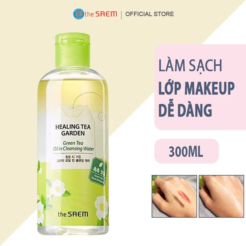 Nước Tẩy Trang Chiết Xuất Từ Các Loại Lá Trà The Saem Healing Tea Garden Cleansing Water 300ml