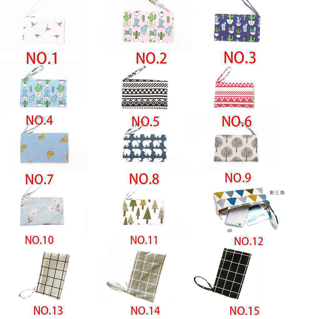 Women Ladies Canvas Coins Purses Students Simple Key Pouches Phone Bags Zipper Coins Wallet