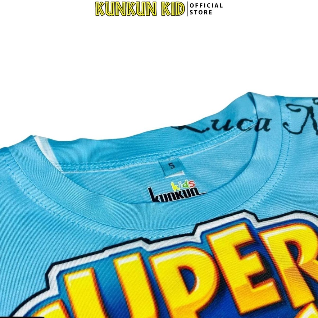 Quần áo bé trai thun lạnh Kunkun Kid TP066 in 3D hình Supper Wing cho trẻ em size đại từ 10-60kg