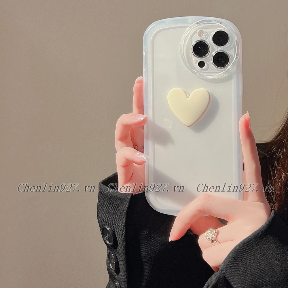 Ốp Điện Thoại Mềm Trong Suốt Chống Sốc Họa Tiết Trái Tim 3D Cho IPhone 14 13 12 11 Pro Max X XS Max XR 6 6S 7 8 Plus SE3