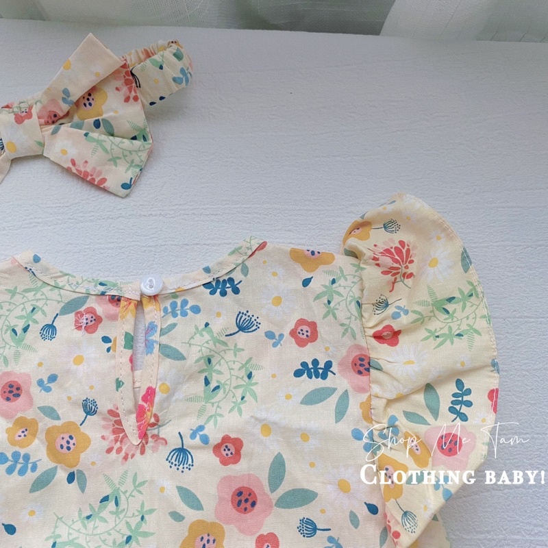 Bodysuit tay cánh tiên hoạ tiết hoa lá mùa xuân Shop Me Tam | BigBuy360 - bigbuy360.vn