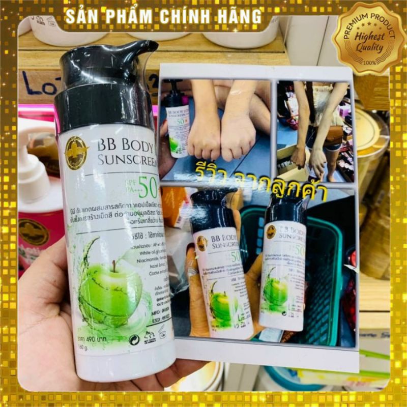 Kem dưỡng trắng chống nắng make up BB Body Lotion Sunscreen SPF PA+++50 Thái Lan