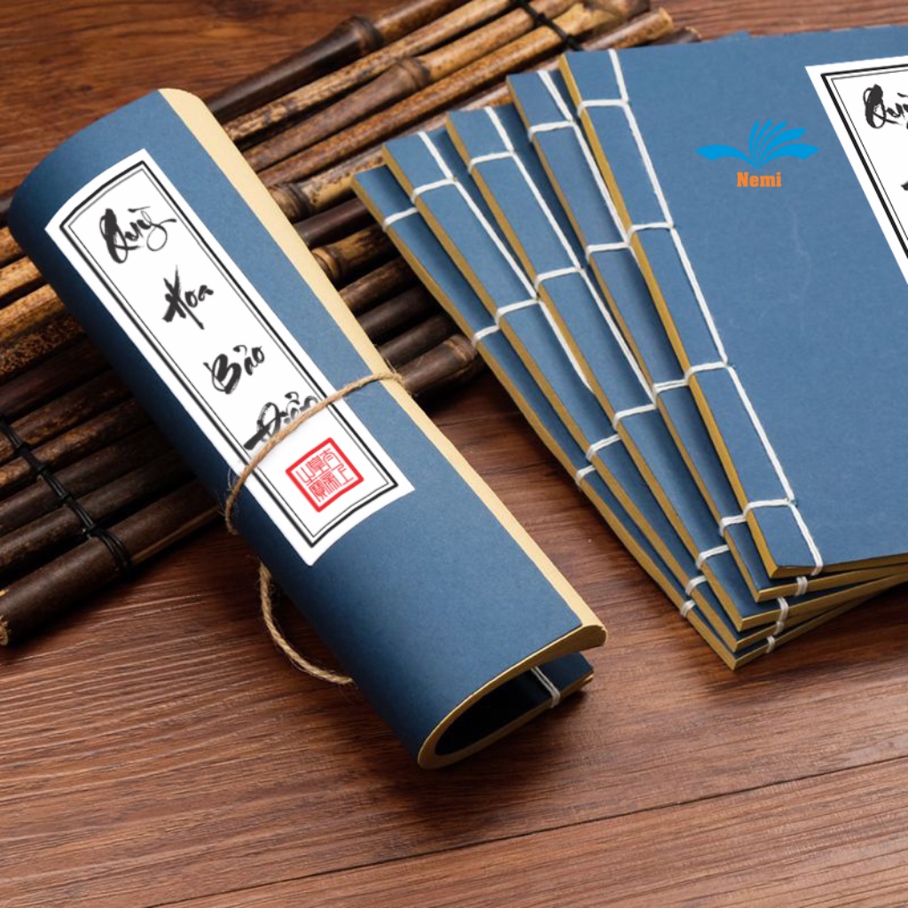 Sổ tay kiếm hiệp ghi chép võ công cổ trang bìa chữ tiếng việt dầy 100 trang giấy nâu xưa rất đẹp và thú vị