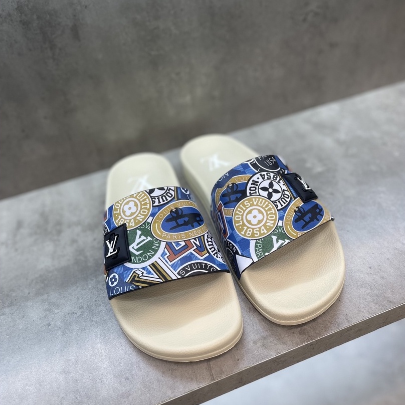 Dép lê quai ngang Louis Vuitton họa tiết fullbox