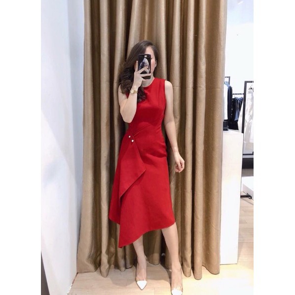 NICHAN Đầm Maxi Thiết Kế Đắp Chéo Đính Hạt Nhiều Màu
