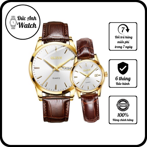 Đồng Hồ Nam Nữ Đồng Đồ Cặp Đôi Đẹp Fullbox Olevs - A07 - Đức Anh Watch