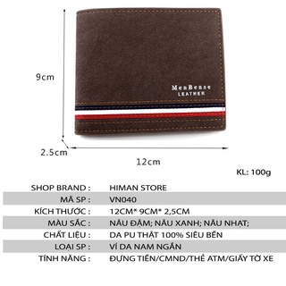 [TẶNG HỘP] Ví nam nữ unisex đẹp bóp da lộn siêu bền thời trang cao cấp đựng tiền mini nhỏ gọn giá rẻ Naviman VN040