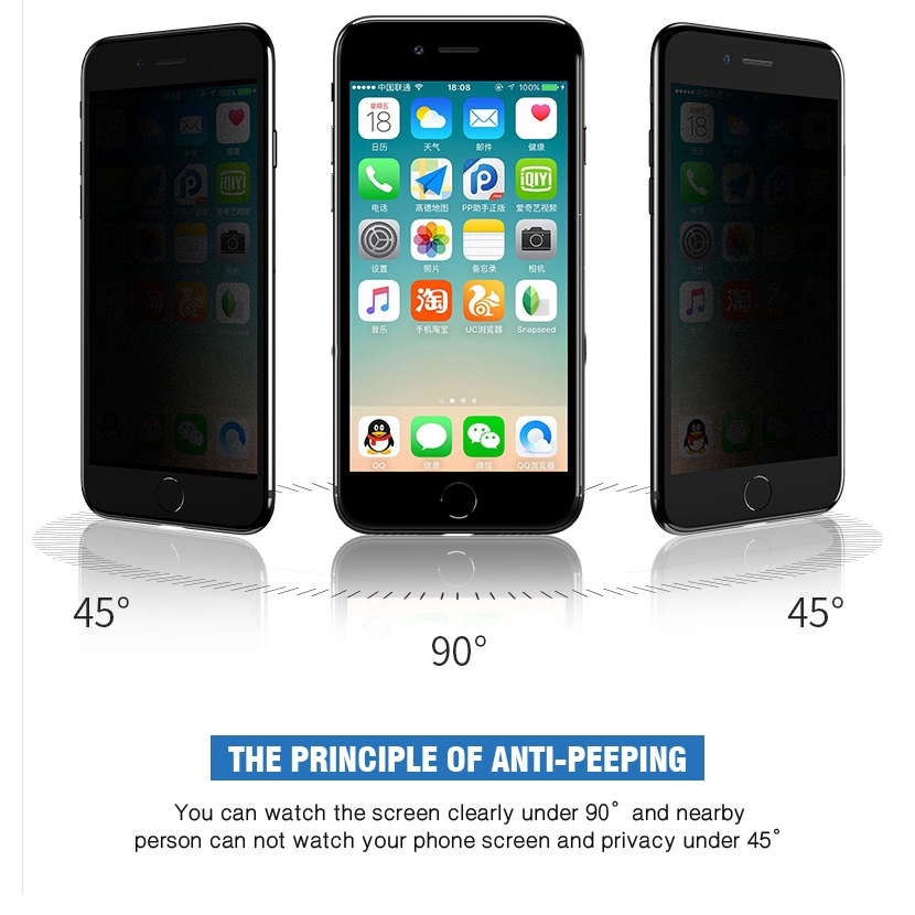 Xumu 6D Privacy Screen Protector For iPhone 12 Mini 11 Pro X XR XS MAX Anti-Glare Anti Peeping Tempered Glass iPhone12 Spy Film