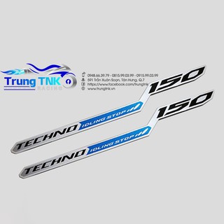 Tem chữ techno dán vario 150.