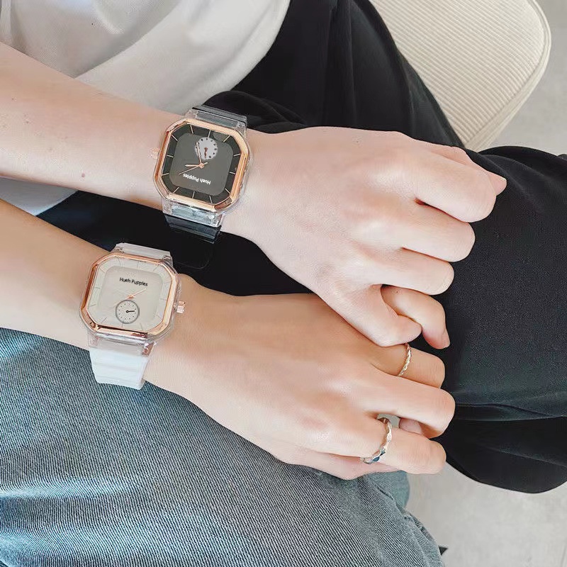 Đồng Hồ Dây Silicon Màu Trơn Phong Cách Hàn Quốc Cho Nữ