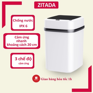Thùng rác thông minh cảm ứng tự động cảm biến ánh sáng Zitada cho phòng khách, phòng ngủ, vệ sinh, văn phòng  13 lít
