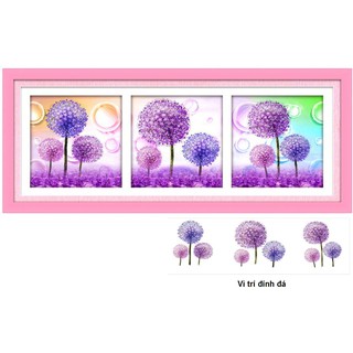 Tranh đính đá hoa treo cầu thang