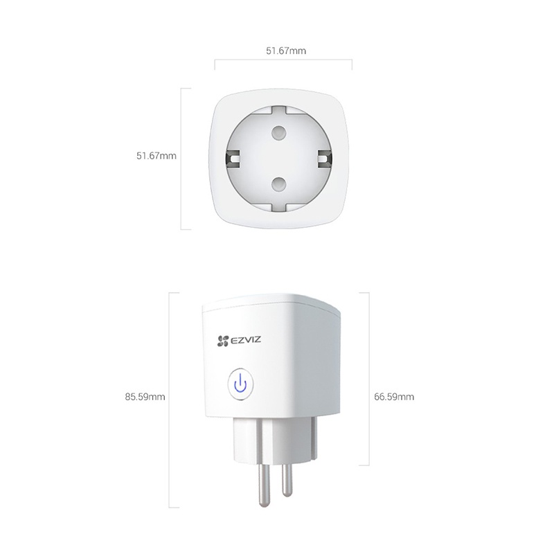 Ổ Cắm Điện Thông Minh Ezviz T30-10B & T30-10A T30 kết nối wifi, điểu khiển ở mọi nơi, đo điện năng (hàng chính hãng)