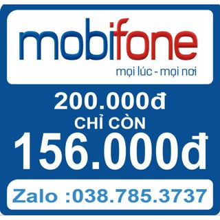 Thẻ điện thoại MOBI/MobiFone 200k