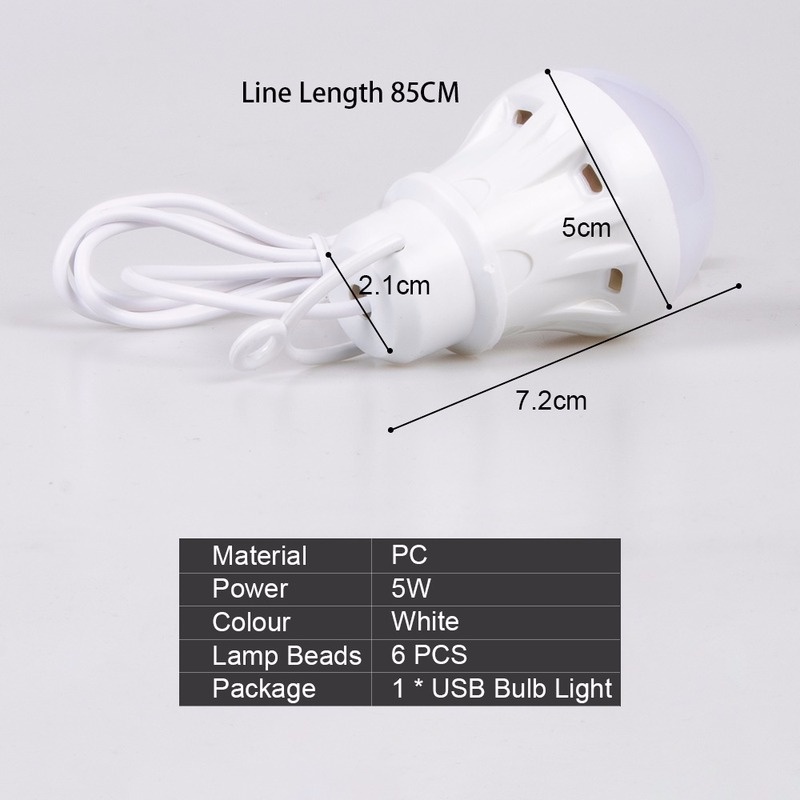 Bóng đèn khẩu cấp siêu sáng dạng treo cho hoạt động ngoài trời có đầu cắm USB