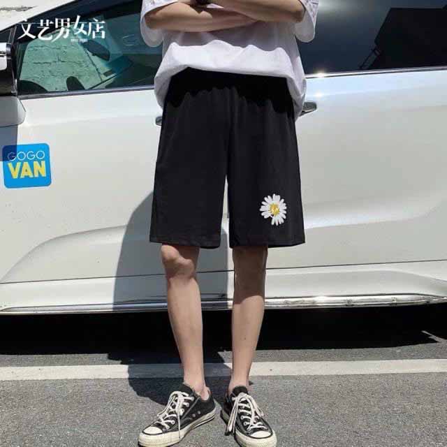 Quần đùi rộng ⚡️XẢ HÀNG - VIDEO ẢNH THẬT⚡️ Quan Short Nam Nữ in Hình Hoa Cúc, sọt chất thun nỉ bông đủ size M22