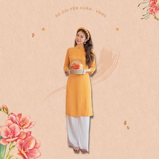 Sumire Store Áo dài Dáng xưa Yên Xuân Vàng
