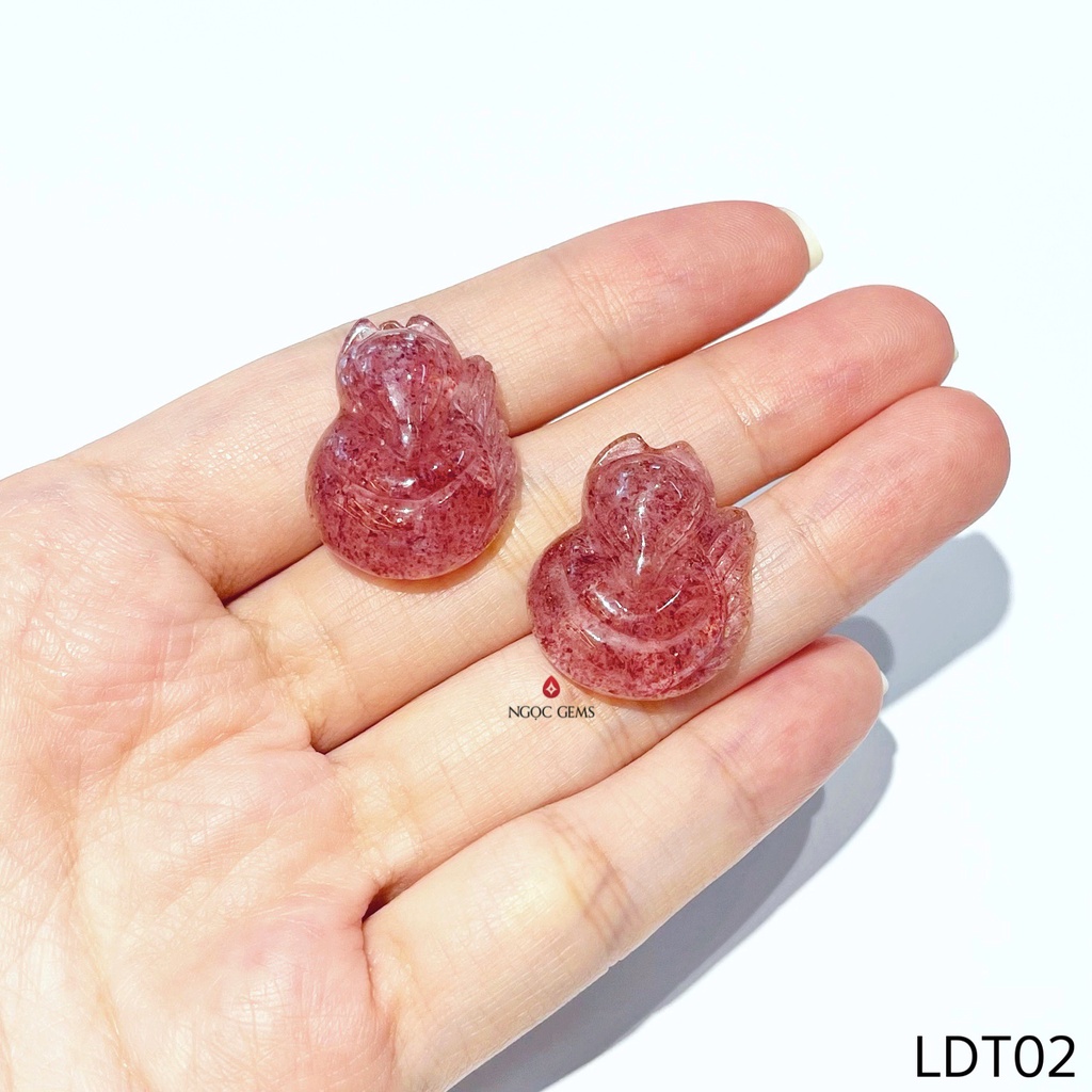 Ngọc Gems - Mặt Hồ Ly Thạch Anh Dâu Tây