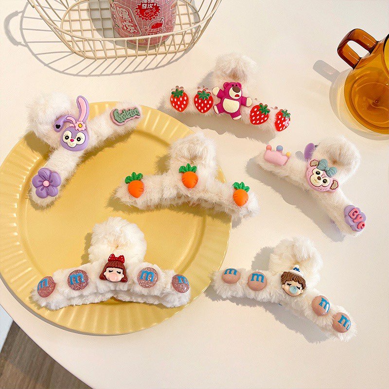 ❣️Có Ảnh MeowMeow❣️ Hơn 30 Mẫu Kẹp Tóc Phủ Lông Mịn Gắn Charm- Kẹp Tóc Càng Cua Phủ Lông- Kẹp Tóc Lông Gắn Charm❣️