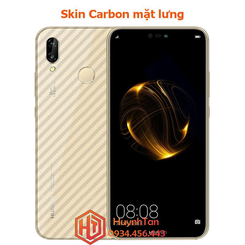 Miếng dán decal carbon mặt sau  Huawei Nova 3E / Nova 3 / Nova 3i chống trầy mặt lưng, chống bám vân tay