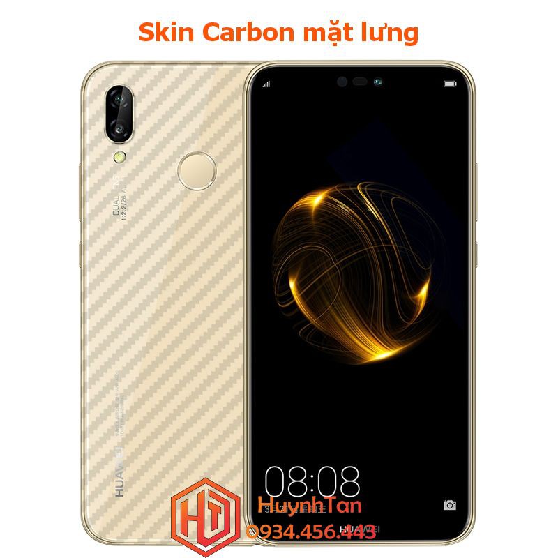 Miếng dán decal carbon mặt sau  Huawei Nova 3E / P10 lite / Nova 3 / Nova 3i chống trầy mặt lưng, chống bám vân tay