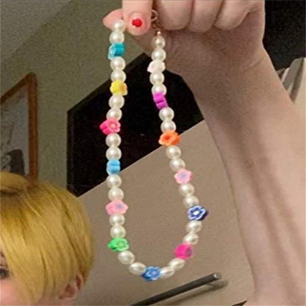 Vòng cổ Chuỗi Hạt Phối Hoa Nhiều Màu Phong Cách Bohemian 1 Cái