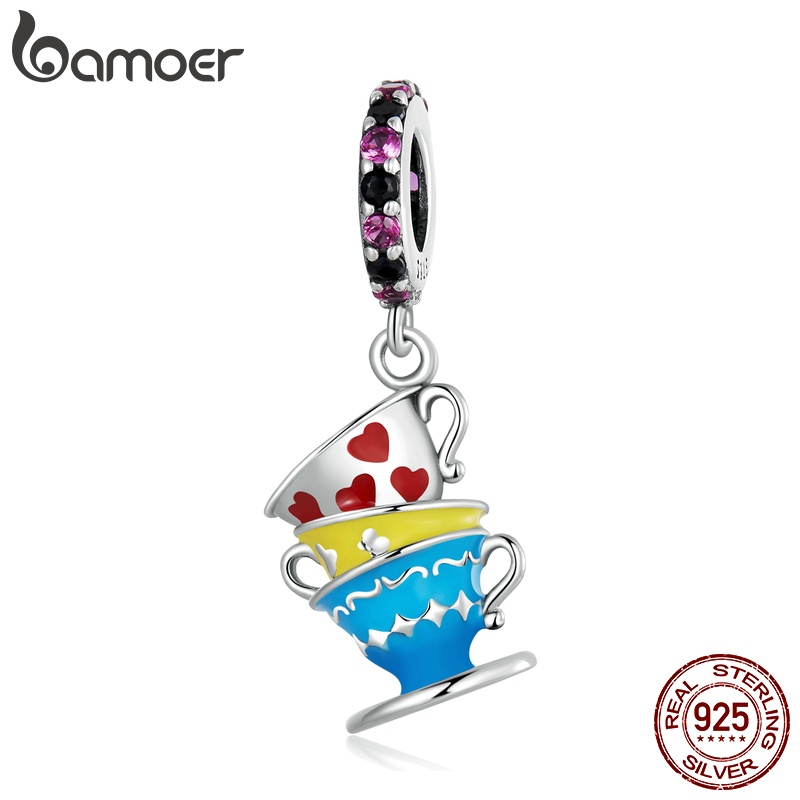 Mặt dây BAMOER bằng bạc 925 đính đá zircon nhiều màu thích hợp làm quà sinh nhật