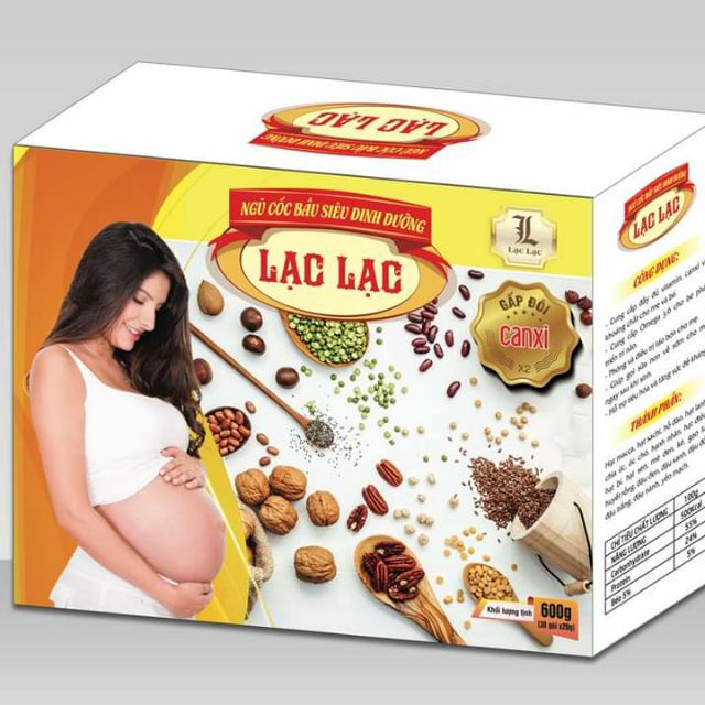 ✅ Ngũ cốc bầu lạc lạc ❤️[ CHÍNH HÃNG ] ❤️ siêu dinh dưỡng cho mẹ và bé (hộp 600g/30 gói)