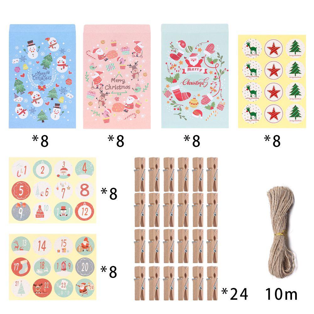 Bộ 24 Túi Giấy Đựng Quà Giáng Sinh Xinh Xắn