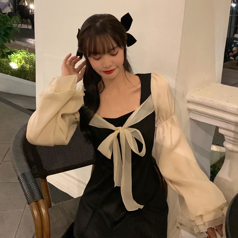 Đầm Ngắn Cổ Vuông Sọc Ca Rô Dáng Ôm Thời Trang Retro Pháp 2022