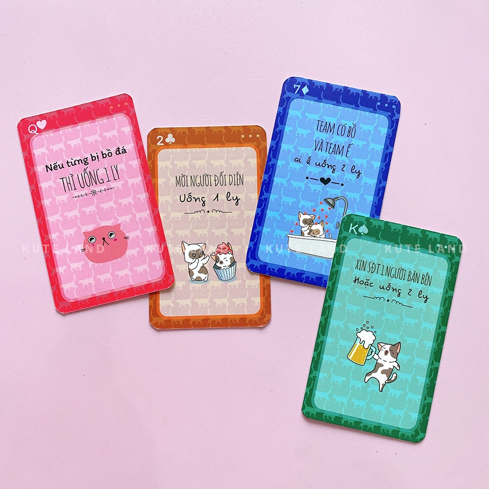 Bộ bài Drunk Kittens Drinking Game Việt Hoá Giá Rẻ Thẻ bài cực đã 52 lá say quên lối về K-DRKT