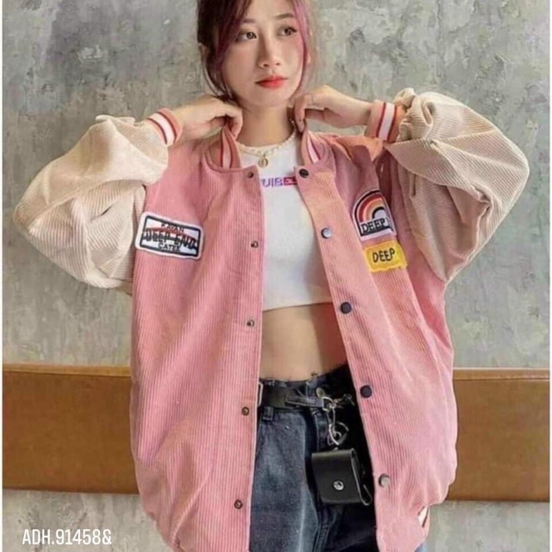 Áo bomber nhung, Áo khoác nhung tăm cầu vồng form rộng 60kg trở xuống phù hợp nam, nữ 3 màu hot nhất nă,m 2021 | BigBuy360 - bigbuy360.vn