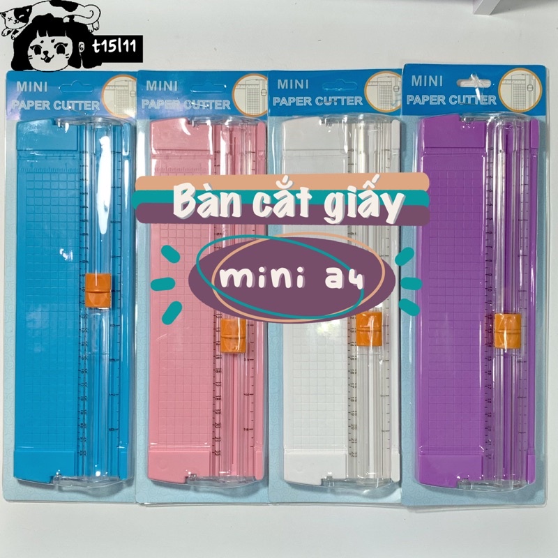 [t15l11] Bàn cắt giấy Mini A4 đủ màu