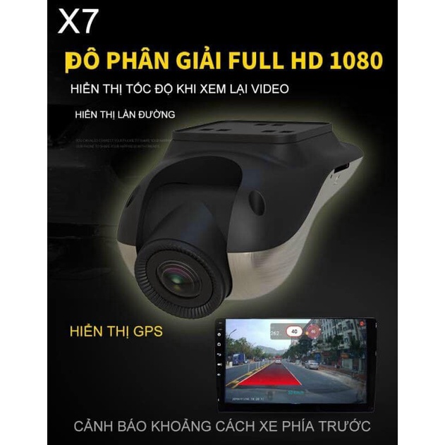 Camera Hành Trình androi X7 Full HD Kết Nối Màn Hình DVD Android Ô Tô-Camera hành trình ô tô androi cảnh báo làn đường