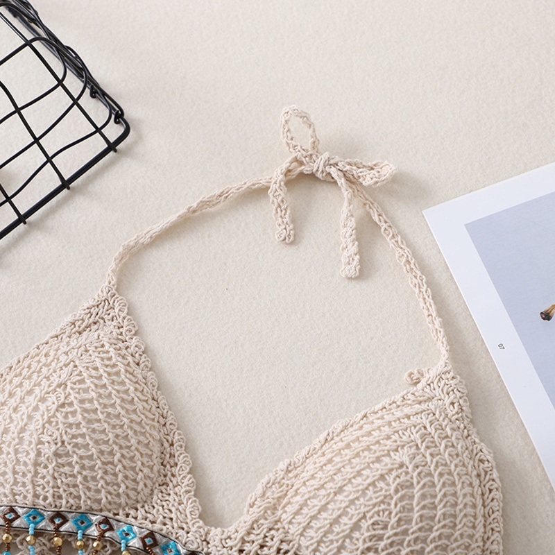 Brroa Áo Ngực Đan Móc Nhiều Màu Sắc Tua Rua Pha Lê Gợi Cảm Cho Nữ