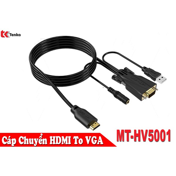 Cáp chuyển đổi HDMI to VGA có Audio 5M MT-HV5001