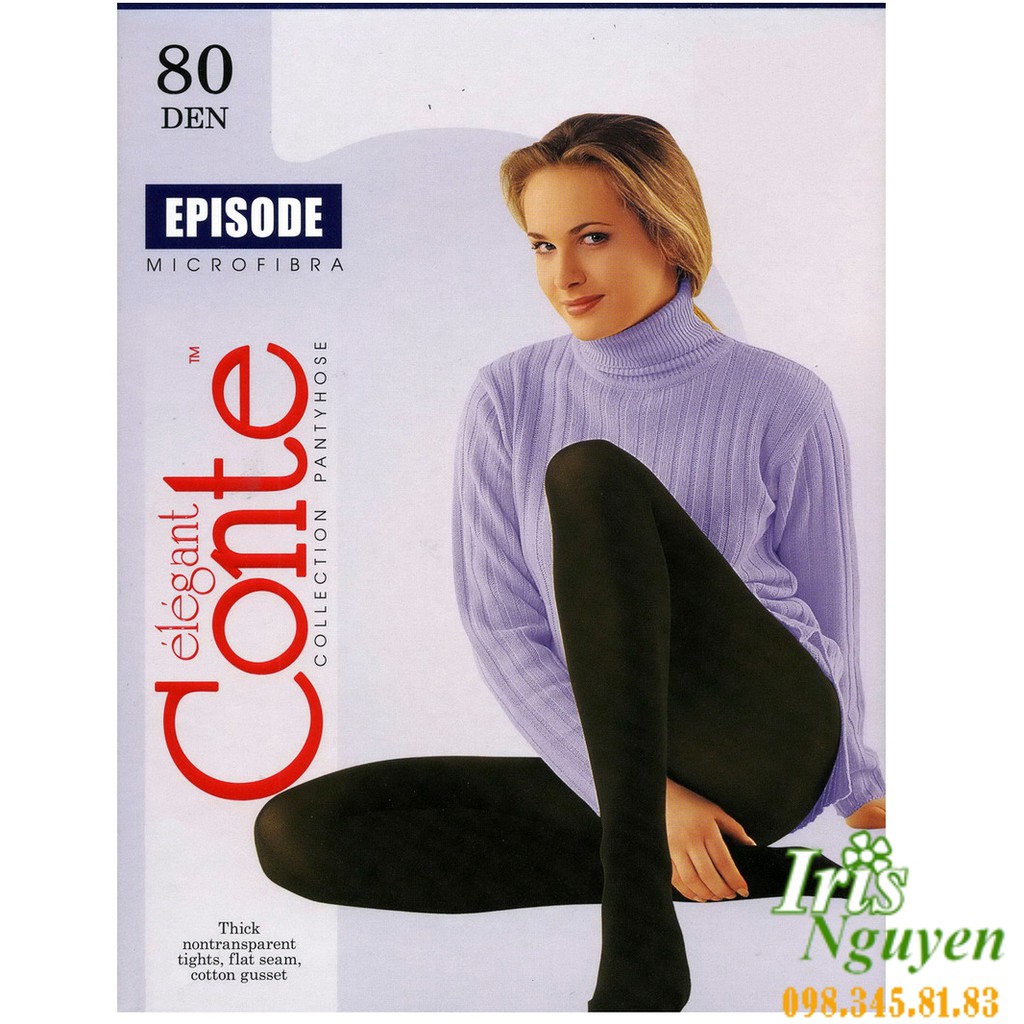 Quần tất Nga Conte 40D- 80D Đen