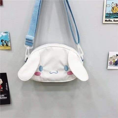 Túi Đeo Chéo Vai Bằng Vải Canvas Họa Tiết Hoạt Hình Dễ Thương Bắt Mắt