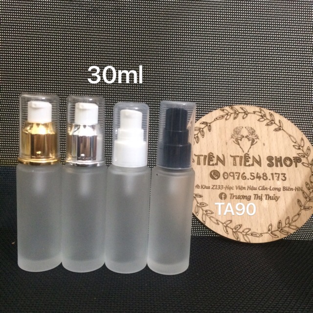 Chai thuỷ tinh mờ 30ml đầu xịt giọt