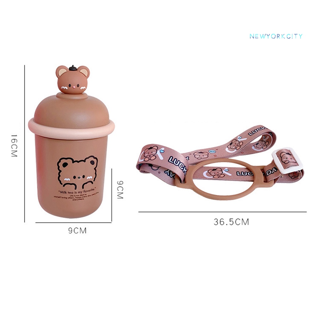 Bình Nước Giữ Nhiệt 350ML Bằng Thép Không Gỉ In Họa Tiết Hoạt Hình Dễ Mang Theo Có Thể Tái Sử Dụng