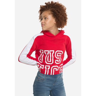 Áo Hoodie Croptop Justice Đỏ