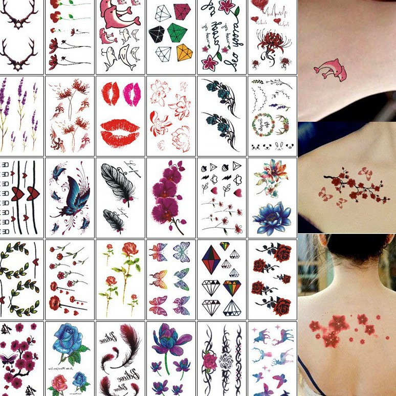 Set 30 miếng dán hình xăm, tatoo hình siêu đẹp mẫu tự chọn shop banbuongiagoc_92welike