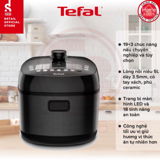 Nồi áp suất Tefal Smart Pro Multicooker CY625868 - 1000W, 5L - 22 chương trình nấu - An toàn tối đa - Hàng Chính Hãng