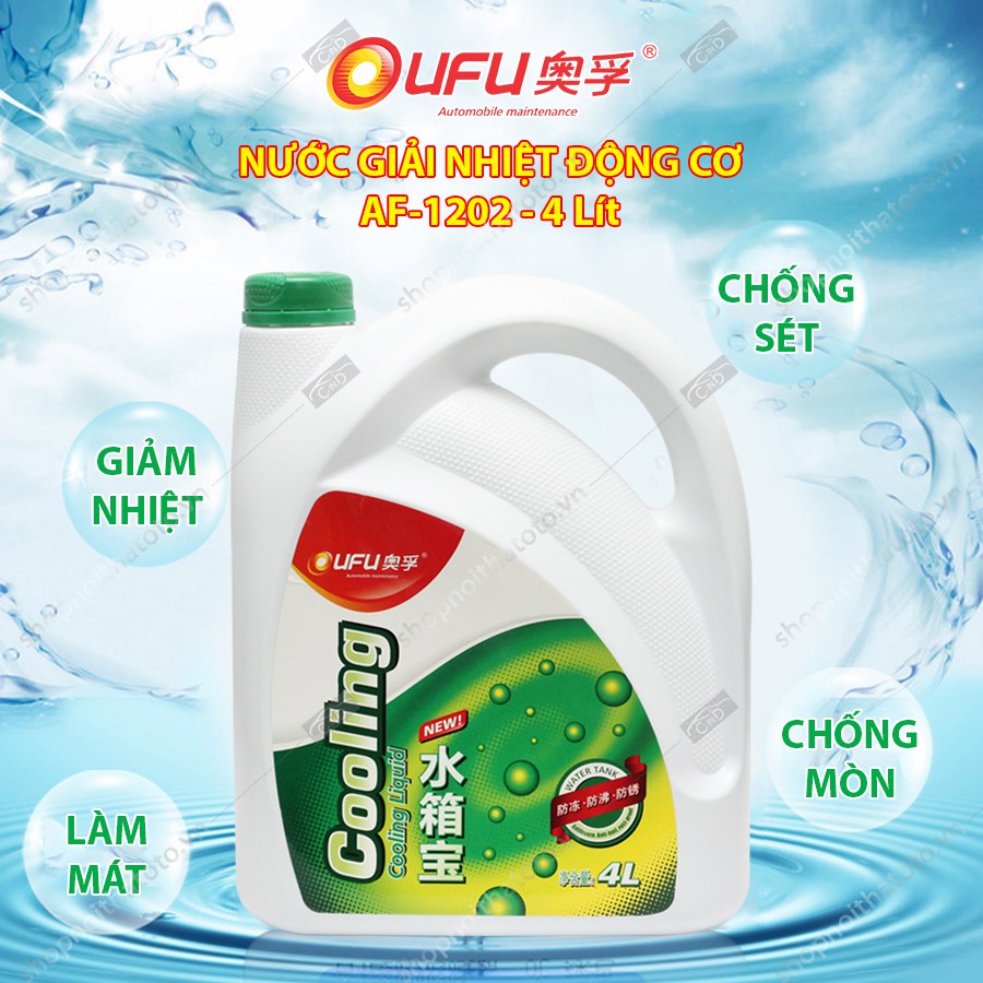 Nước Làm Mát Động Cơ Màu Lá OUFU AF-1202 4L - Nhập Khẩu Chính Hãng