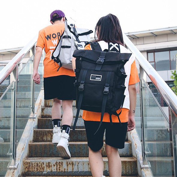 Balo Đi Học Backpack Đen Giá Rẻ Cao Cấp Ulzzang Đựng Laptop Nhiều Ngăn  - GUDEO