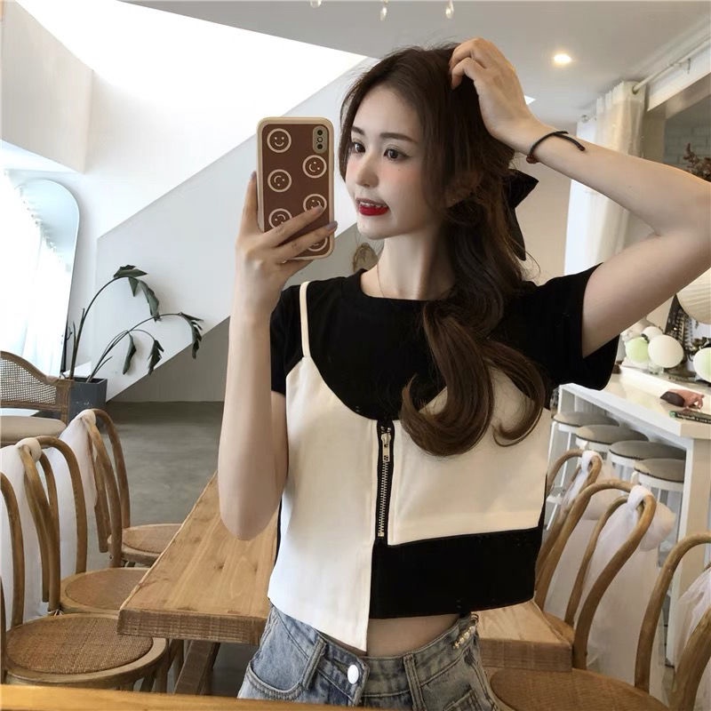 Áo Thun COZOK Tay Ngắn Dáng Ôm Phong Cách Thời Trang Hàn Quốc