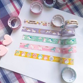 Cuộn washi tape unicorn nhiều màu dễ thương